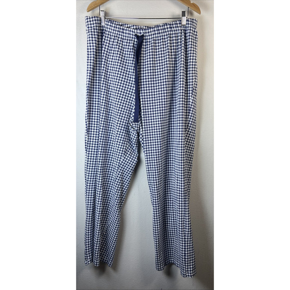 Lands End 1X Pajama Set Womens XL Long Sleeve Pullover Elastic Blue check 16 18w - Picture 7 of 13
